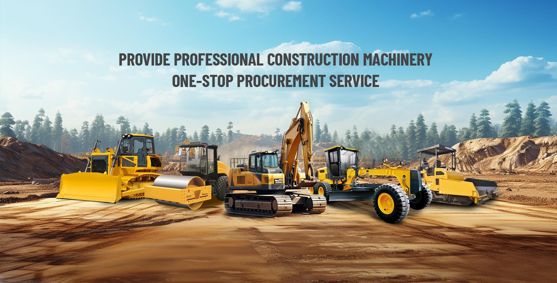 excavator、motor grader、road roller、bulldozer、paver